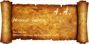 Abonyi Ágota névjegykártya