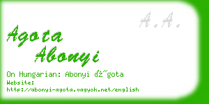 agota abonyi business card